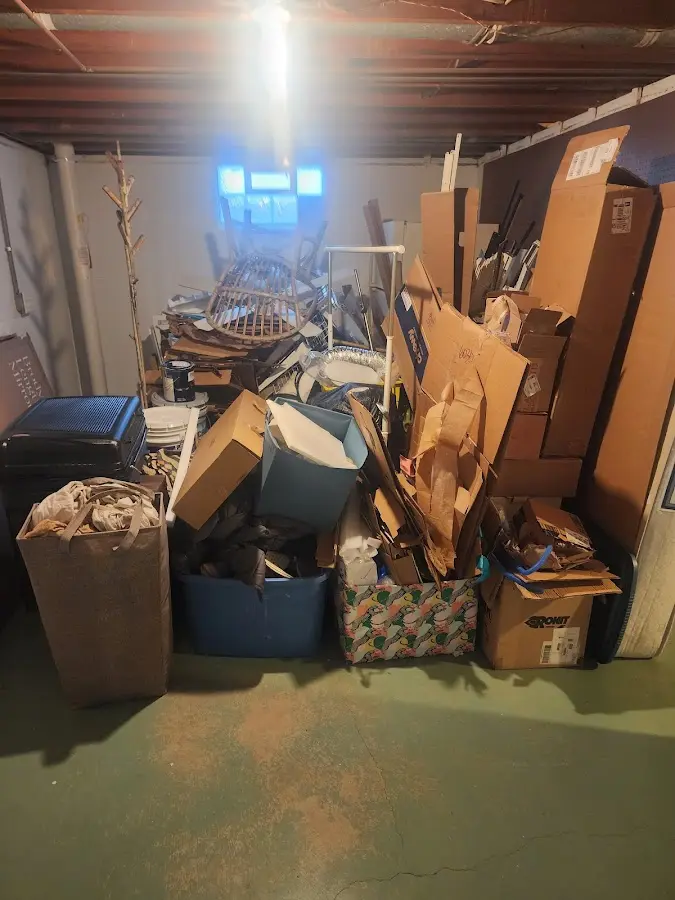 Roll-off dumpster container at job site for 20 Yard Dumpster Rental in Roanoke